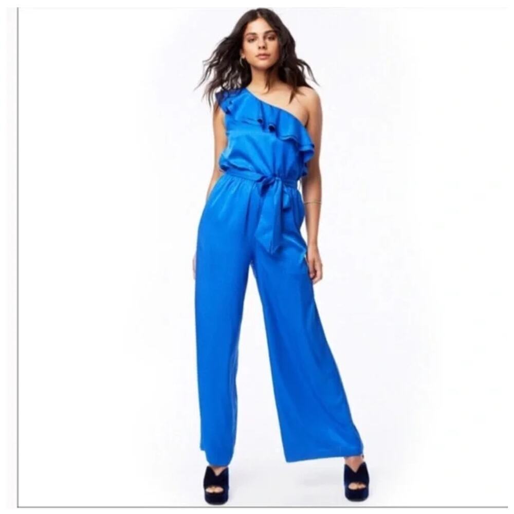 Lost + Wander Metallic Blue Jumpsuit